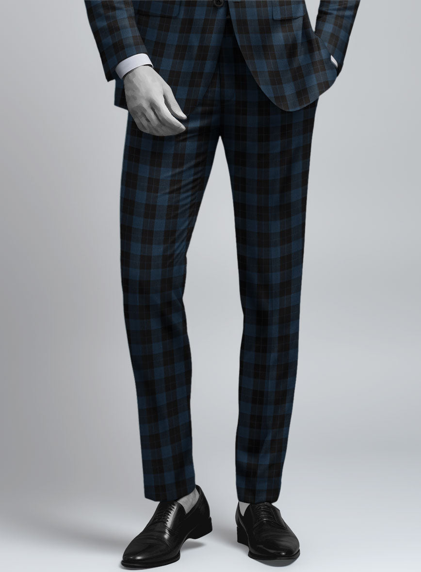 Napolean Oldo Blue Wool Pants - StudioSuits