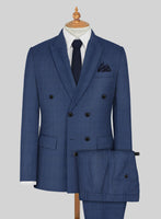 Napolean Pane Blue Wool Suit - StudioSuits
