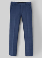 Napolean Pane Blue Wool Pants - StudioSuits