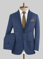 Napolean Pane Blue Wool Suit - StudioSuits