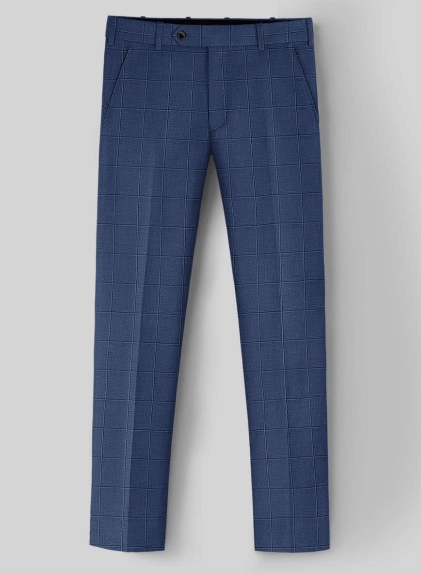Napolean Pane Blue Wool Suit - StudioSuits