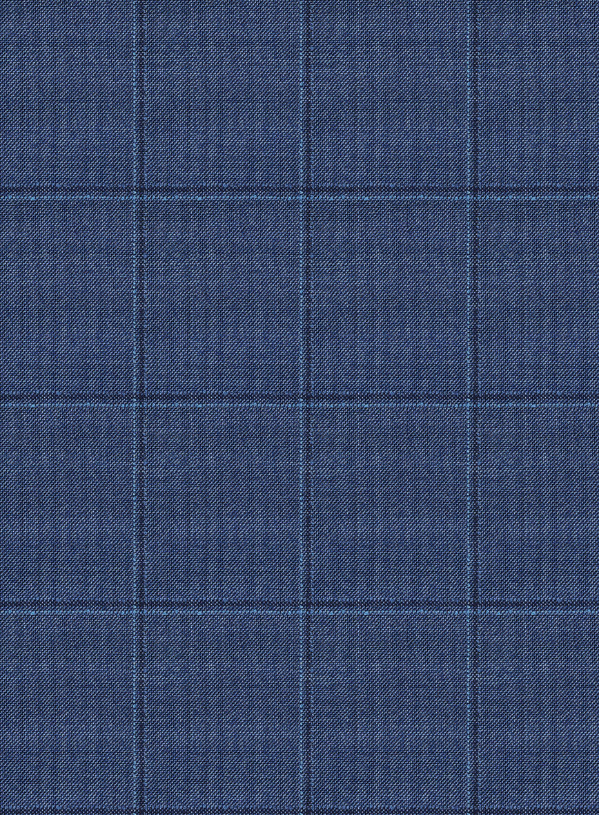 Napolean Pane Blue Wool Suit - StudioSuits