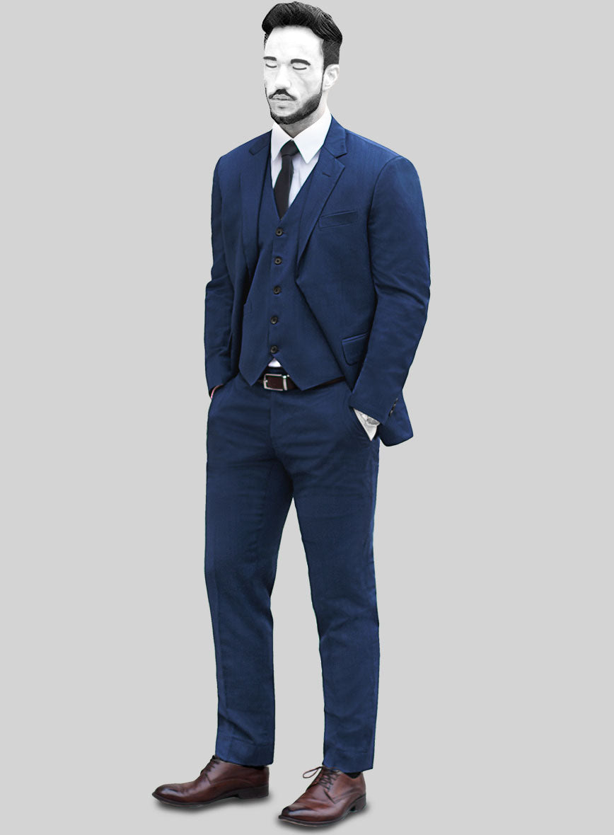 Napolean Persian Blue Wool Suit - StudioSuits