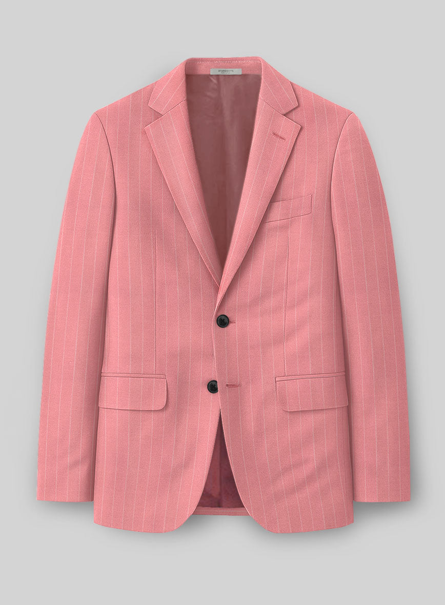 Napolean Petalo Stripe Pink Wool Suit - StudioSuits