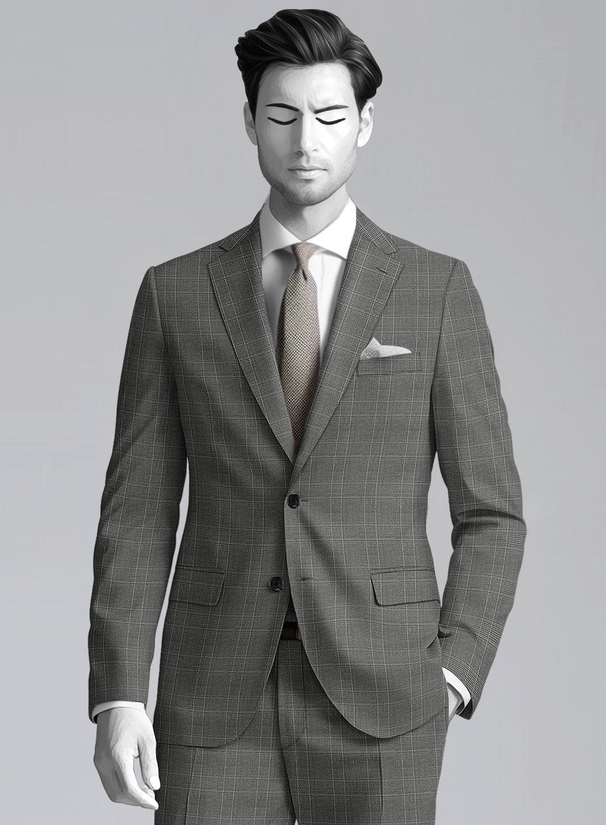 Men's Napolean Porter Prince of Wales Gray Wool Jacket by StudioSuits