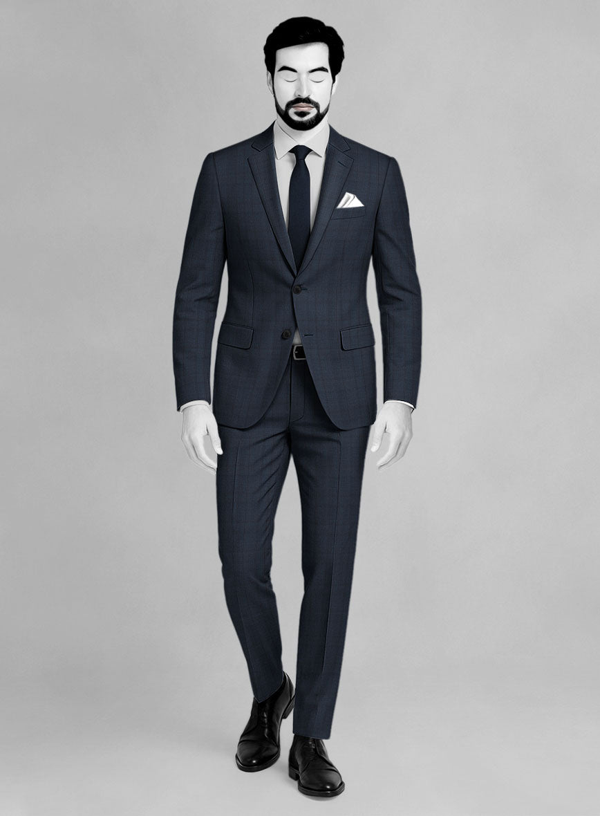 Napolean Preppy Blue Check Suit - StudioSuits