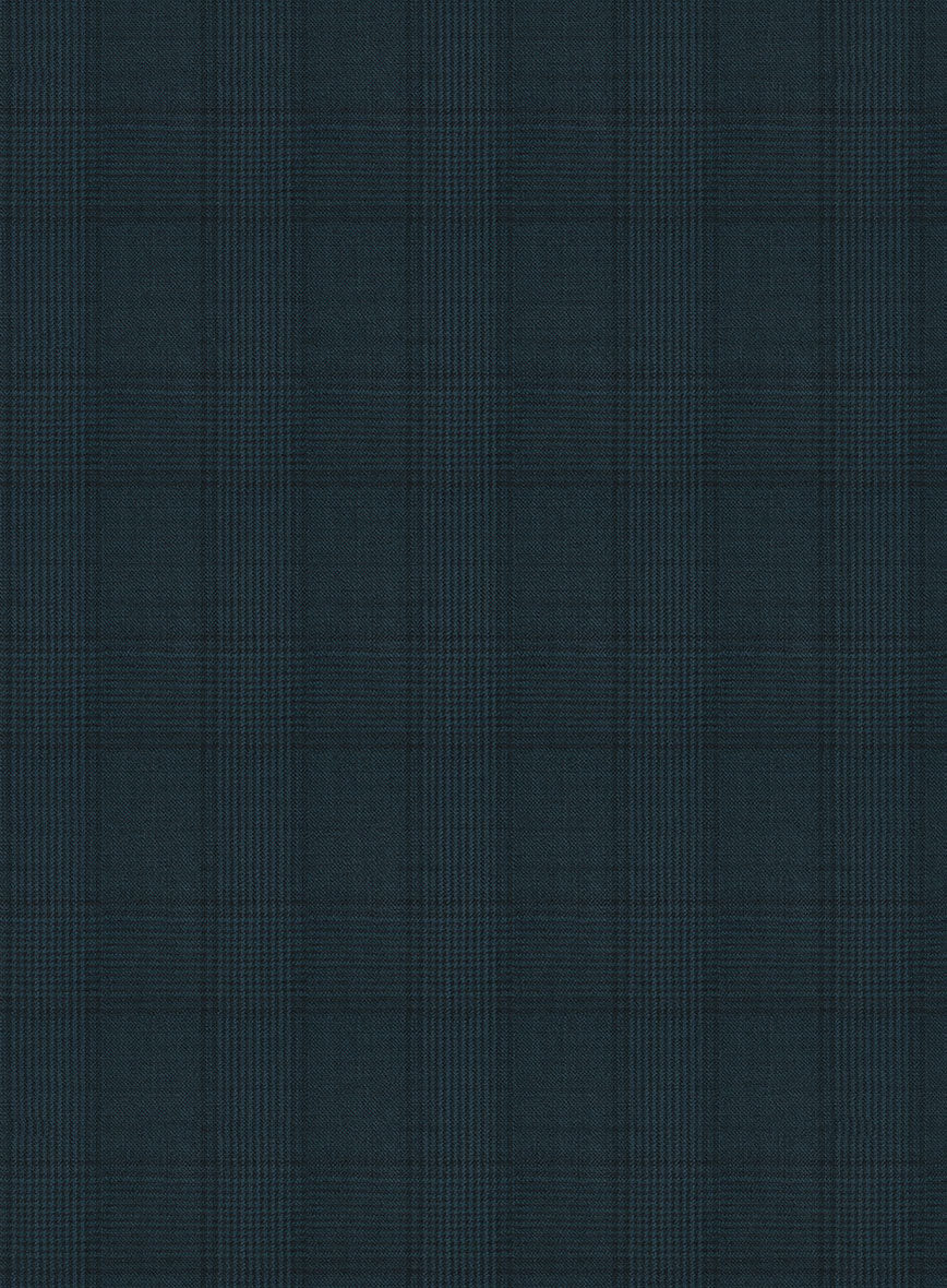 Napolean Preppy Teal Blue Check Pants - StudioSuits