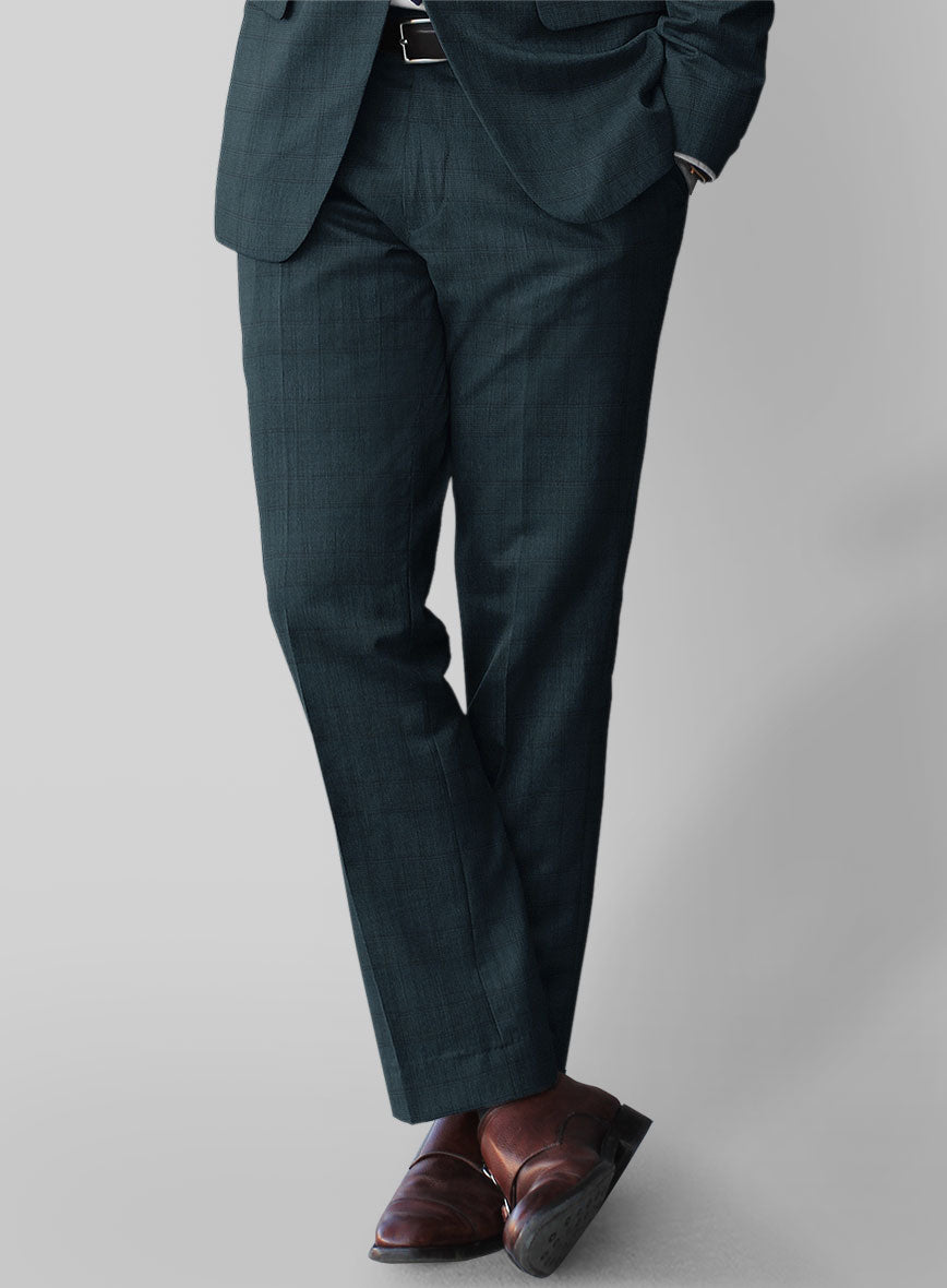 Napolean Preppy Teal Blue Check Suit - StudioSuits