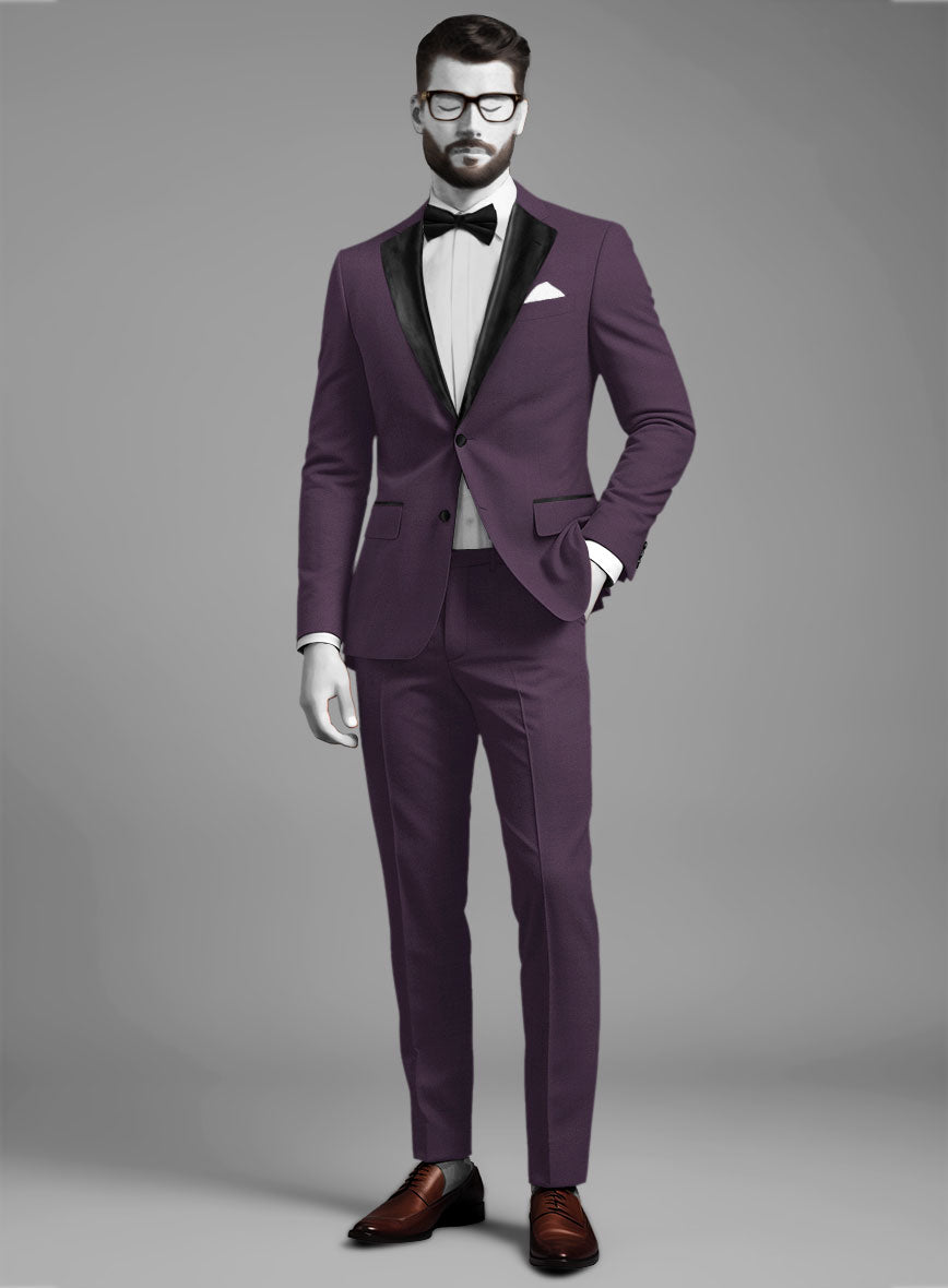 Napolean Purple Wool Tuxedo Suit - StudioSuits