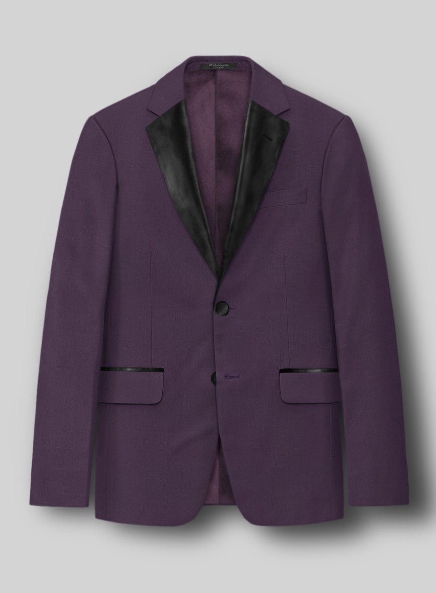 Napolean Purple Wool Tuxedo Jacket - StudioSuits