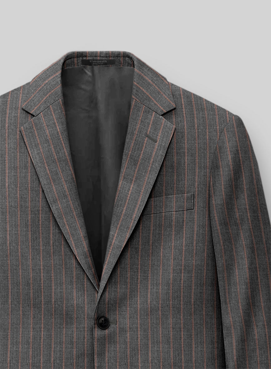 Napolean Raffa Stripe Ash Wool Jacket - StudioSuits