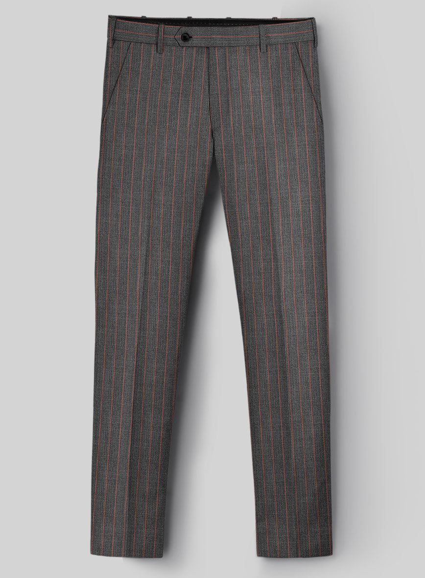 Napolean Raffa Stripe Ash Wool Pants - StudioSuits