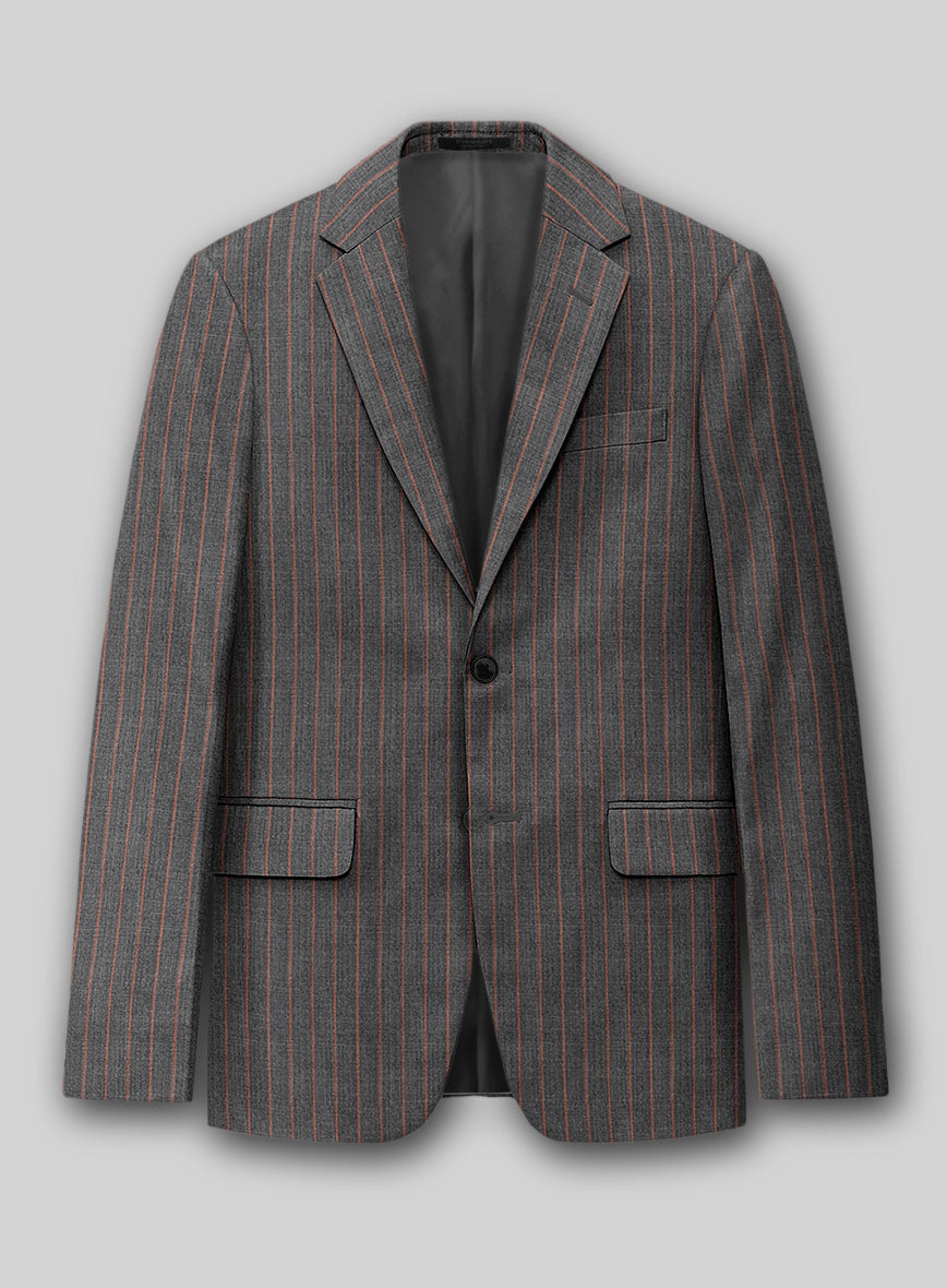 Napolean Raffa Stripe Ash Wool Suit - StudioSuits