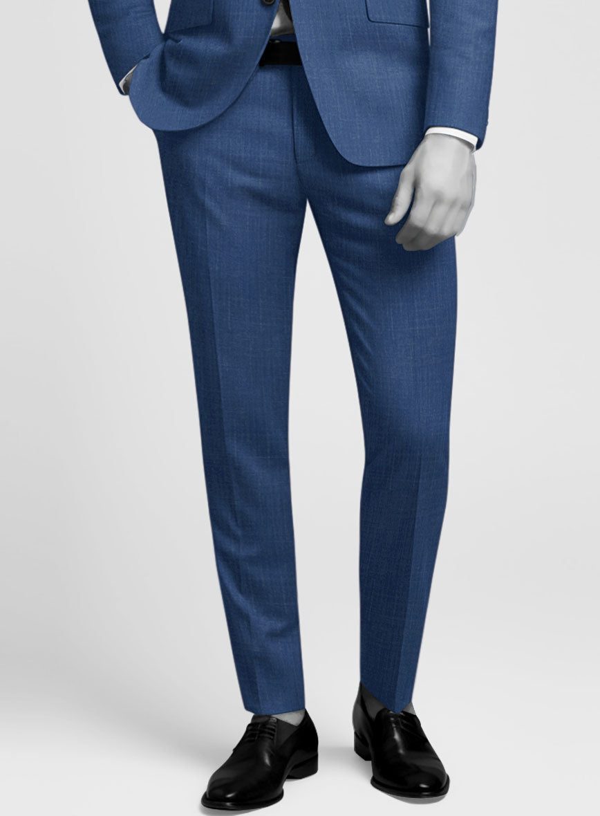 Napolean Ricci Artic Blue Wool Pants - StudioSuits