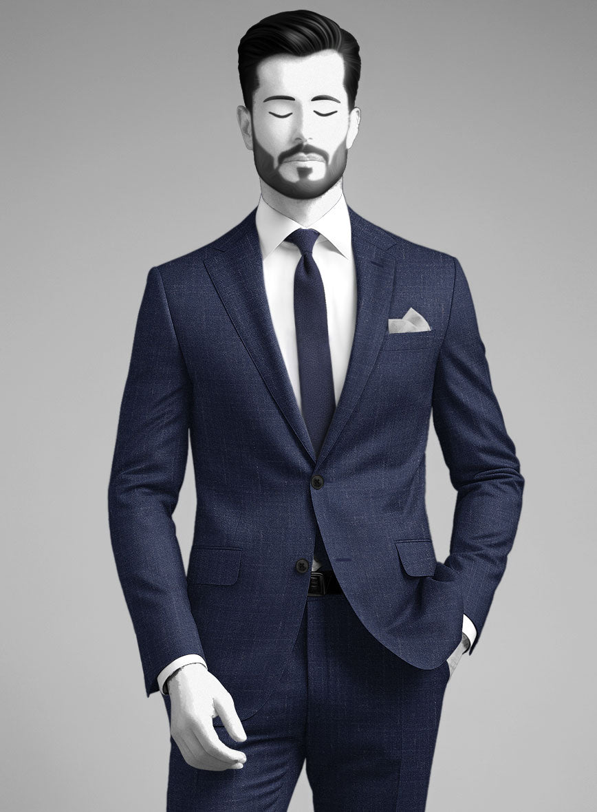 Napolean Ricci Brandy Blue Wool Suit - StudioSuits