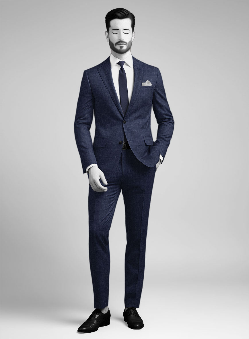 Napolean Ricci Brandy Blue Wool Suit - StudioSuits