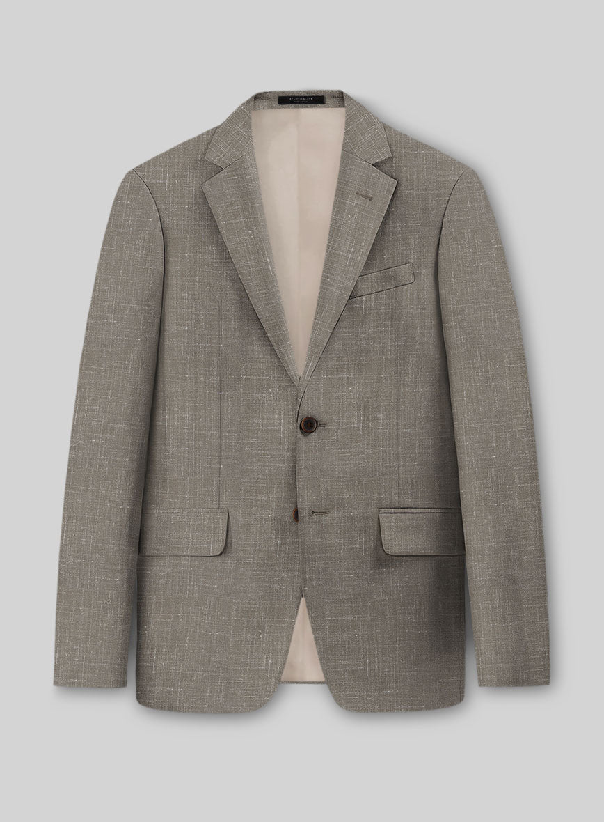 Napolean Ricci Mud Brown Wool Jacket - StudioSuits