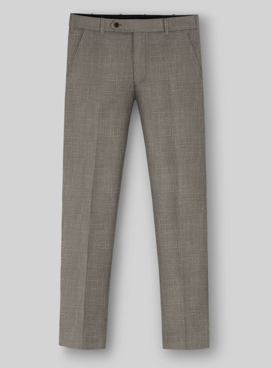 Napolean Ricci Mud Brown Wool Pants - StudioSuits