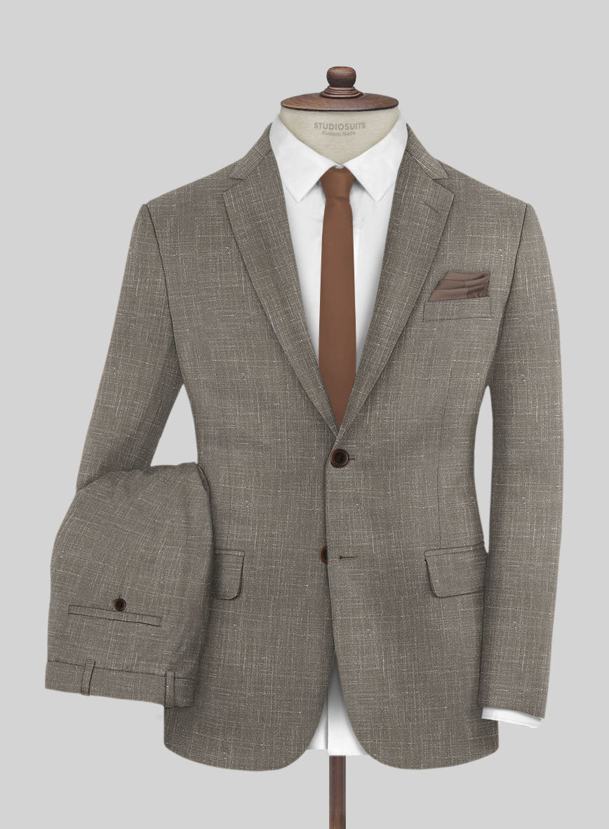 Napolean Ricci Mud Brown Wool Suit - StudioSuits
