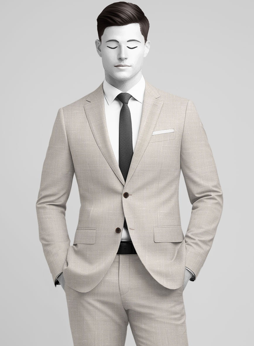 Napolean Ricci Muted Beige Wool Jacket - StudioSuits