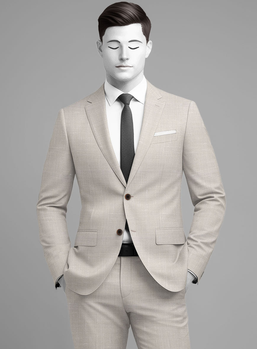 Napolean Ricci Muted Beige Wool Jacket - StudioSuits