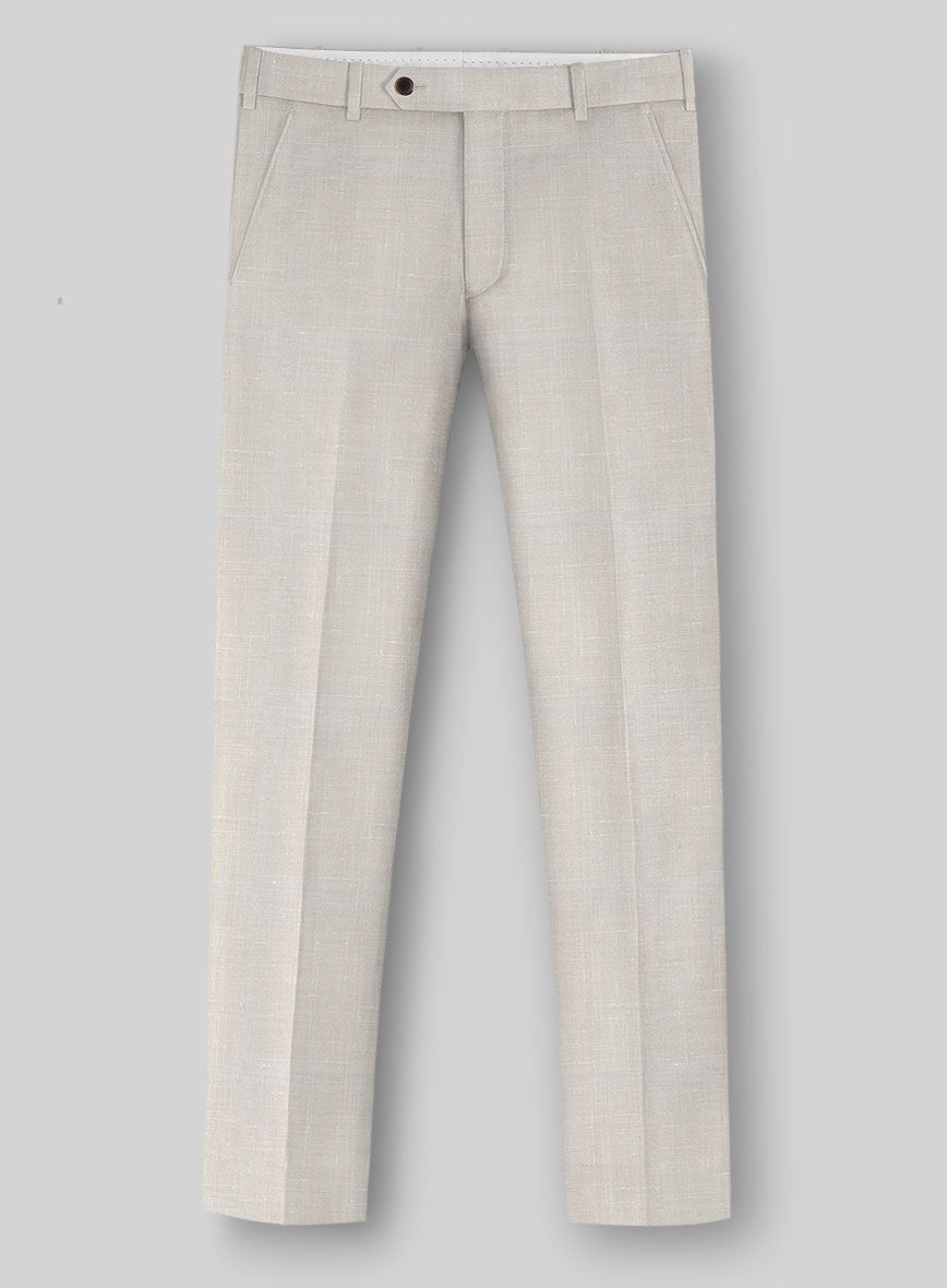 Napolean Ricci Muted Beige Wool Pants - StudioSuits