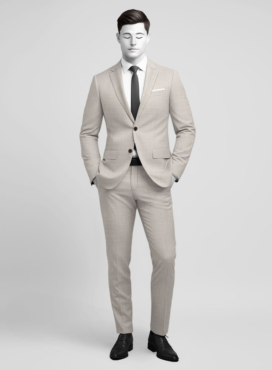 Napolean Ricci Muted Beige Wool Suit - StudioSuits