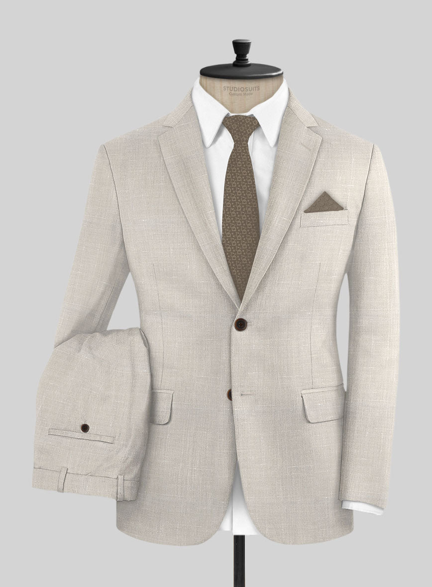 Napolean Ricci Muted Beige Wool Suit - StudioSuits