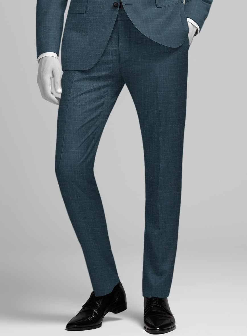 Napolean Ricci Rich Blue Wool Pants - StudioSuits