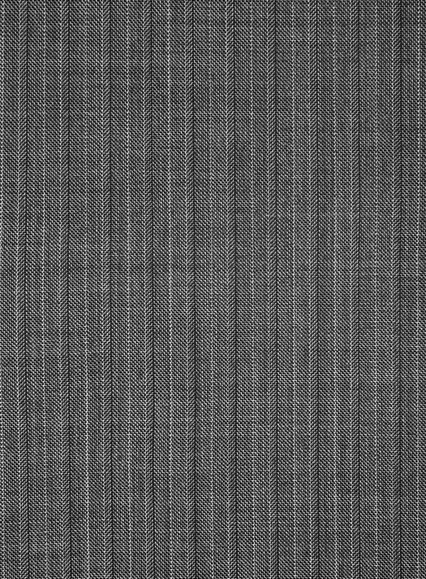 Napolean Romulo Stripe Gray Wool Pants - StudioSuits