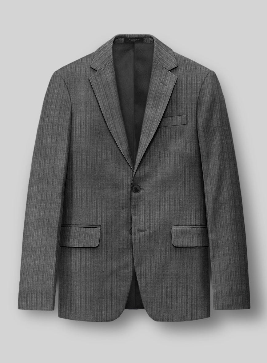 Napolean Romulo Stripe Gray Wool Suit - StudioSuits