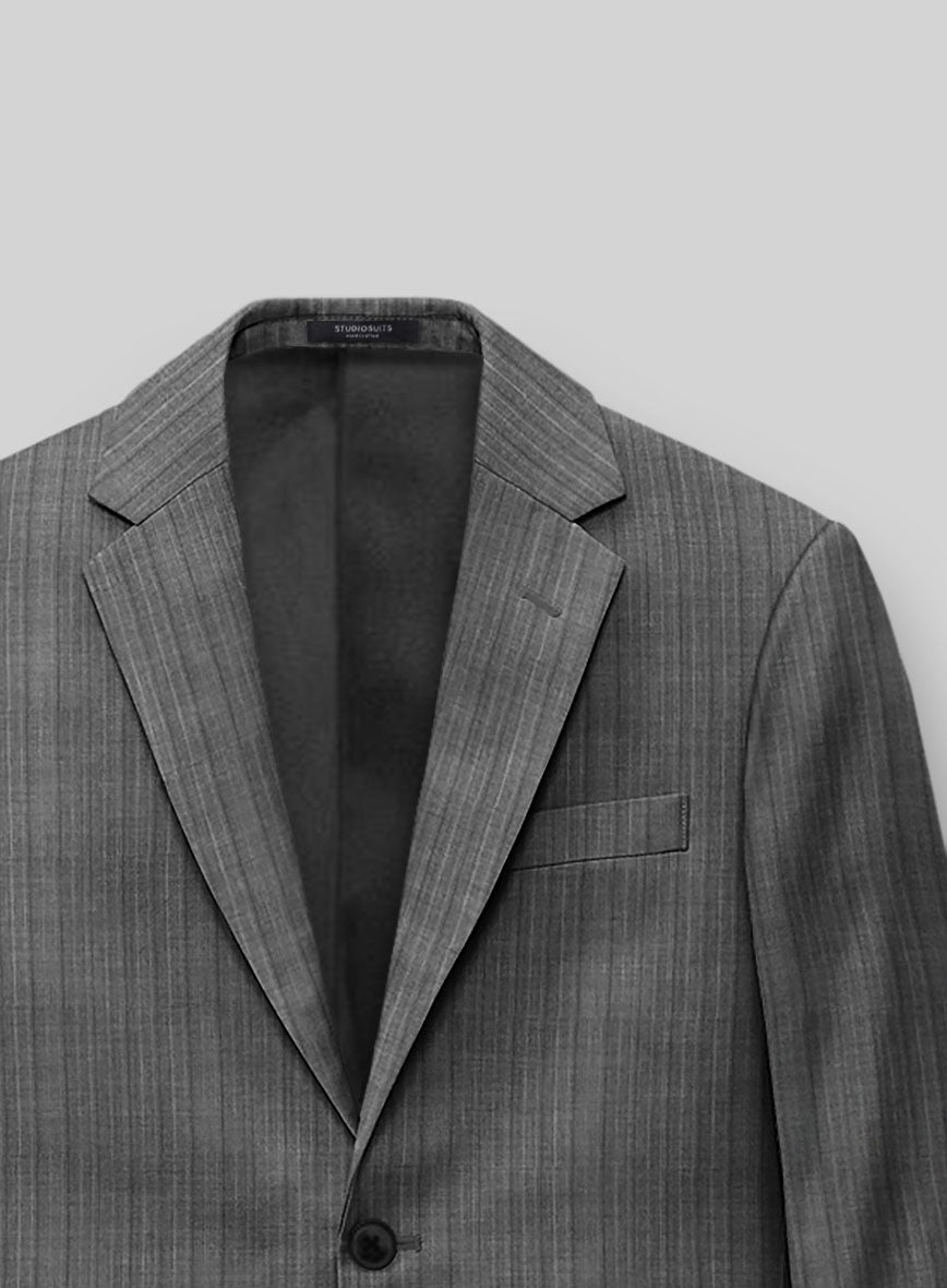 Napolean Romulo Stripe Gray Wool Suit - StudioSuits