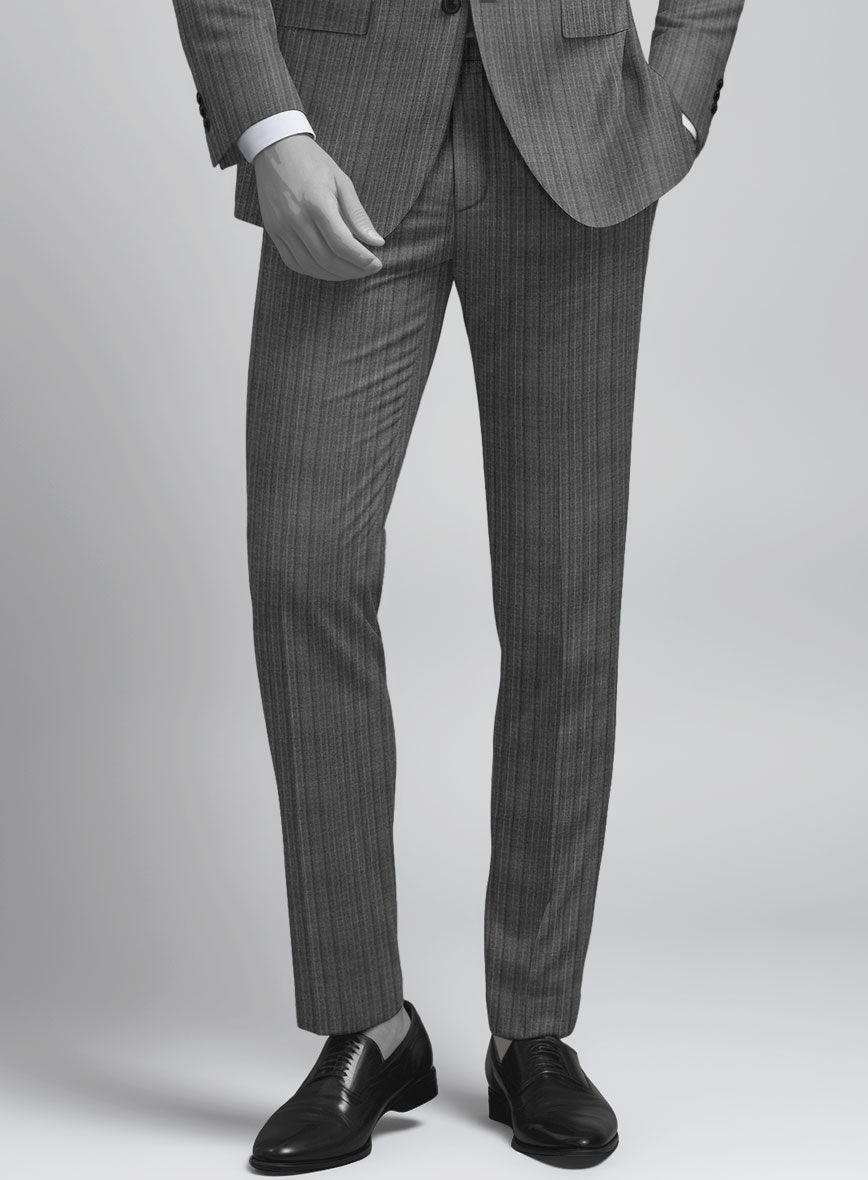 Napolean Romulo Stripe Gray Wool Suit - StudioSuits