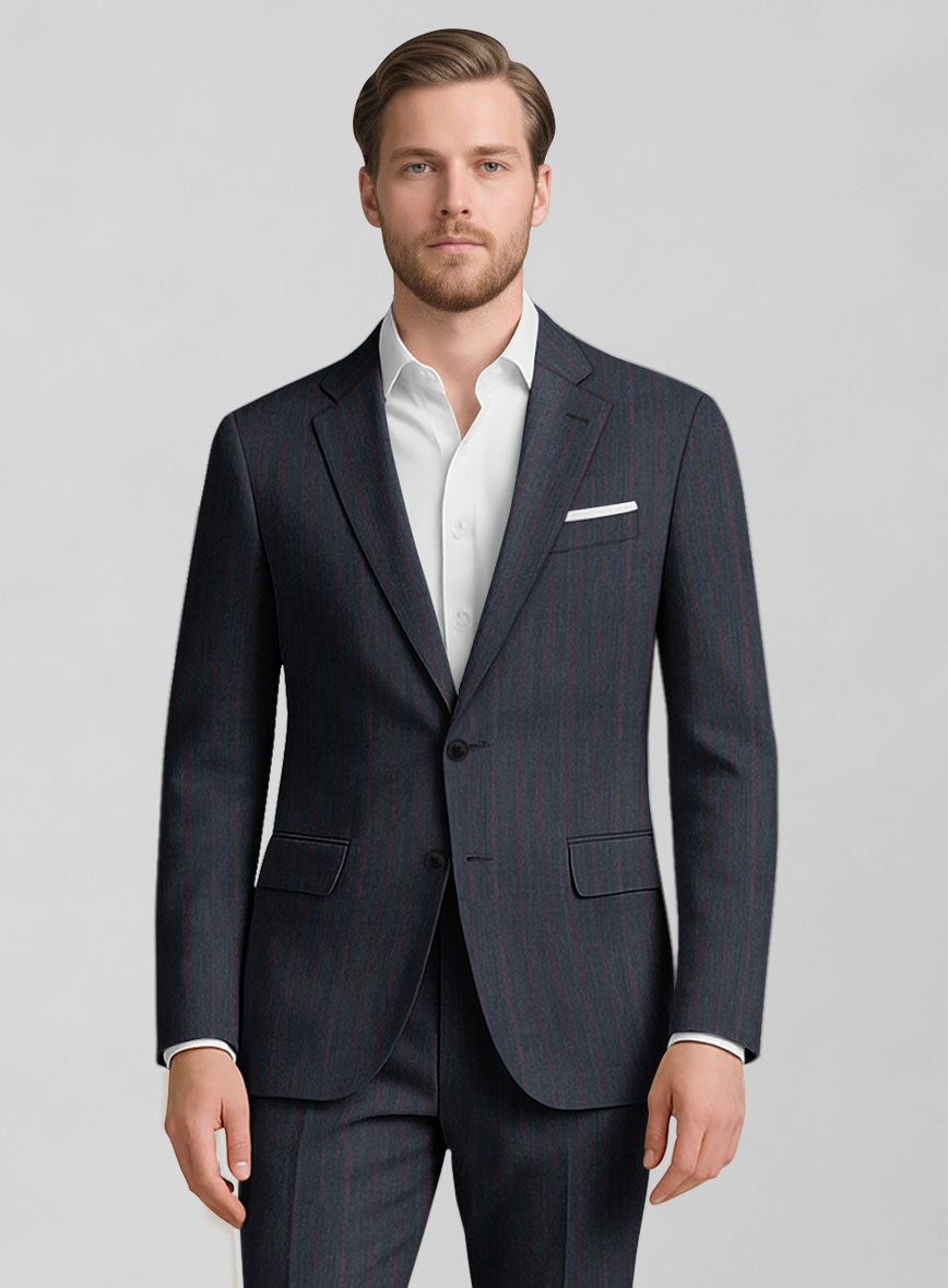 Napolean Rosano Stripe Navy wool Suit - StudioSuits