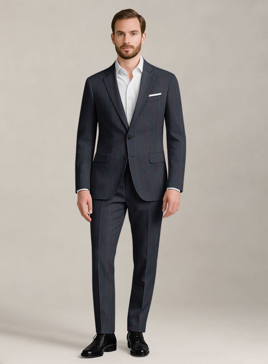 Napolean Rosano Stripe Navy wool Suit - StudioSuits