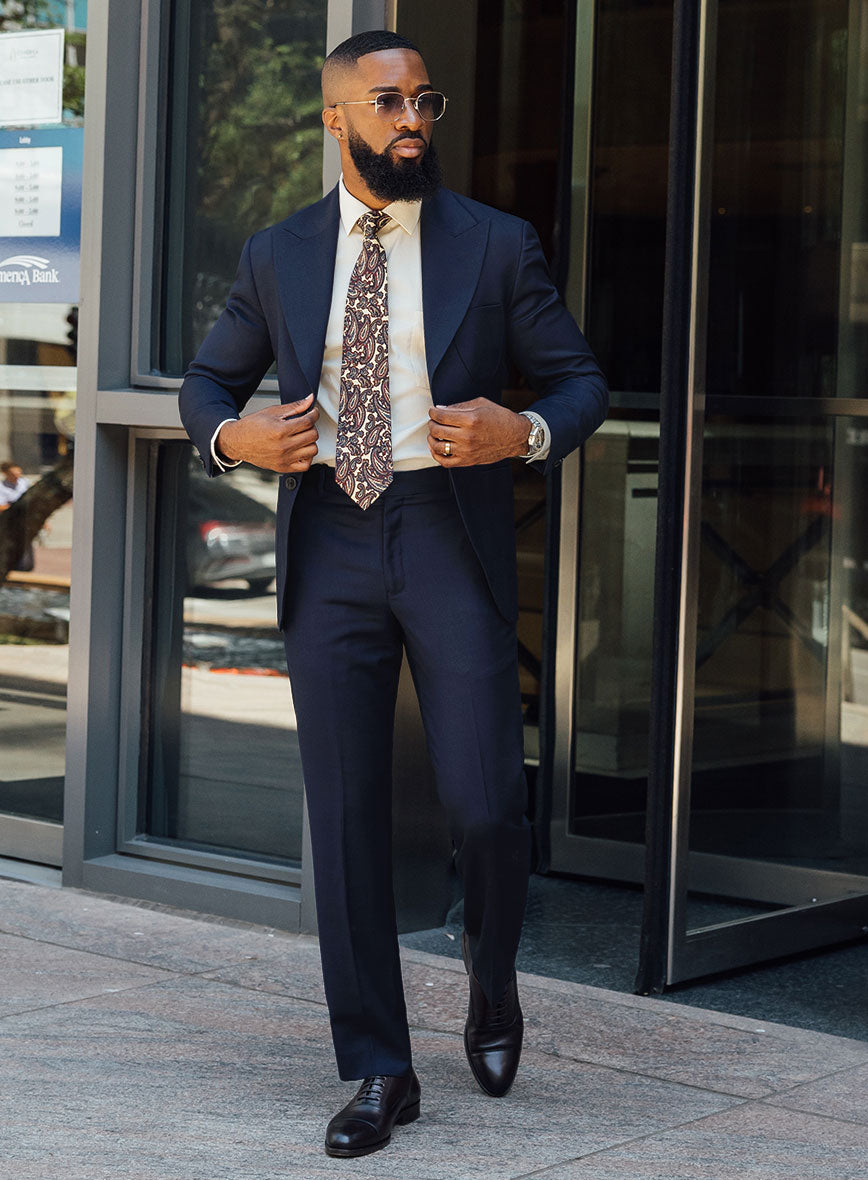 Napolean Royal Blue Birdseye Pablo Style Wool Suit - StudioSuits