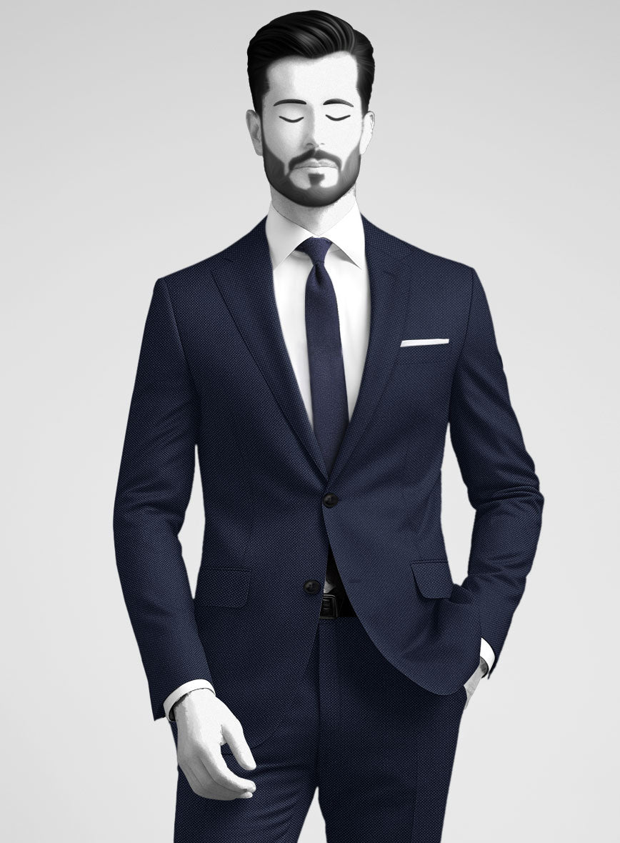 Napolean Royal Blue Birdseye Wool Jacket - StudioSuits