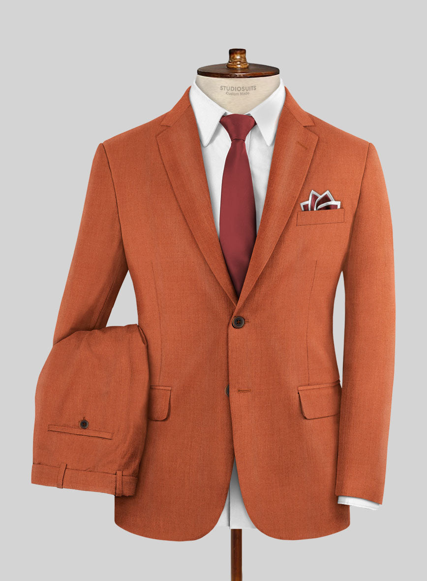 Napolean Runway Orange Wool Suit - StudioSuits