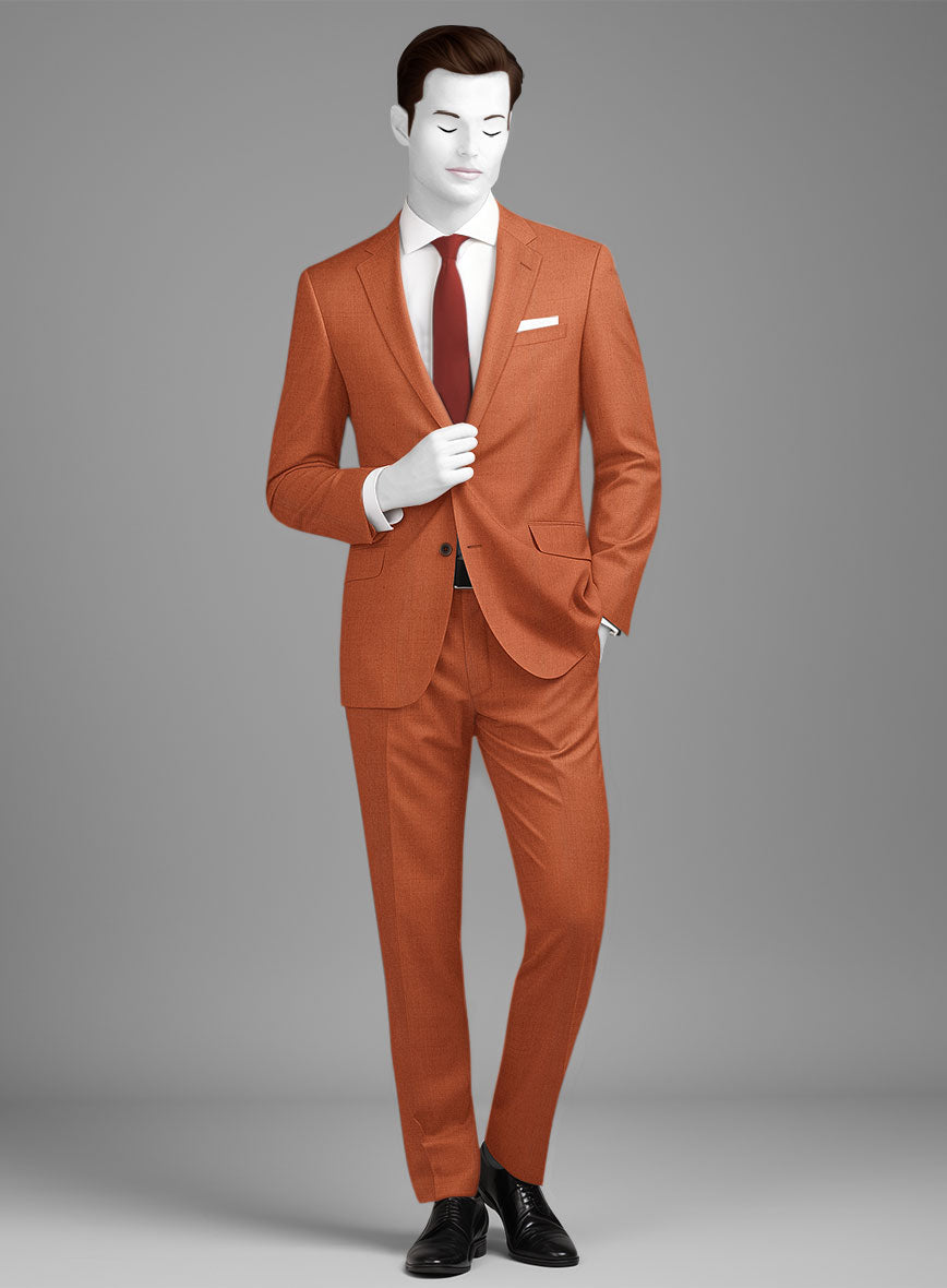 Napolean Runway Orange Wool Suit - StudioSuits