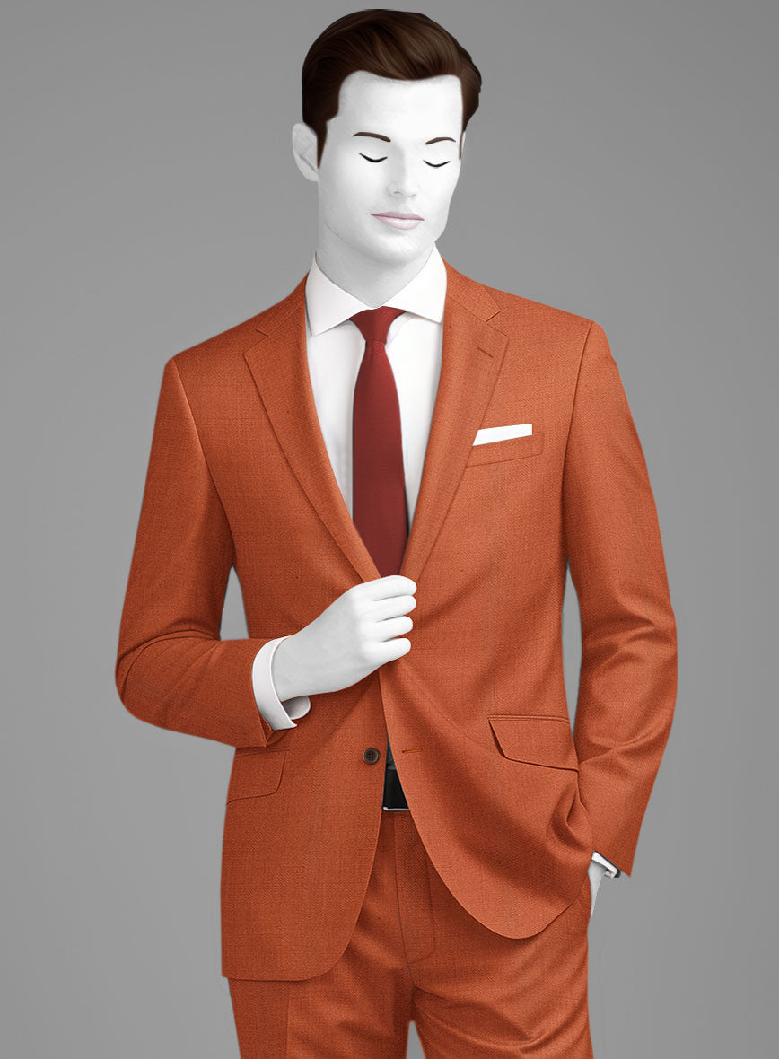 Napolean Runway Orange Wool Suit - StudioSuits