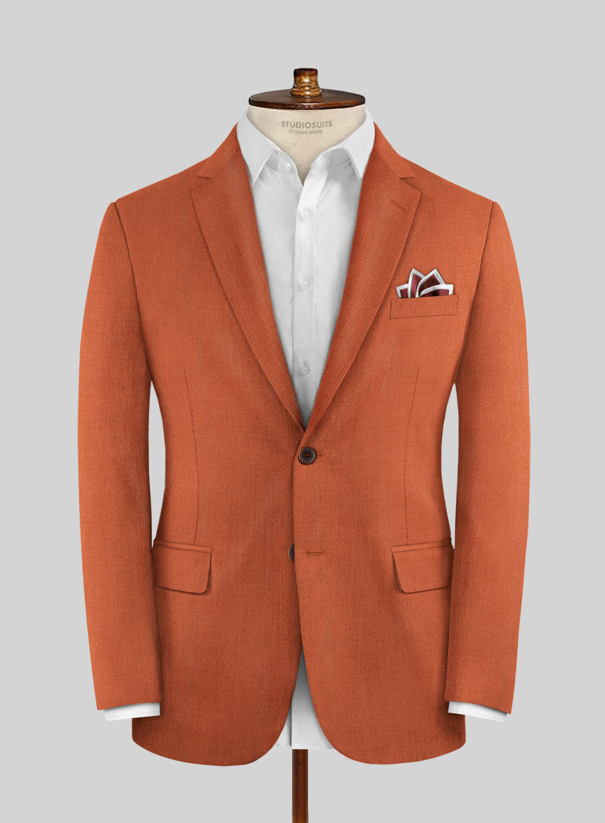 Napolean Runway Orange Wool Suit - StudioSuits