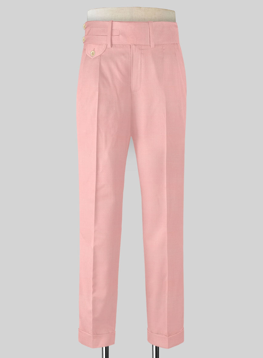 Napolean Runway Pink Double Gurkha Wool Trousers - StudioSuits