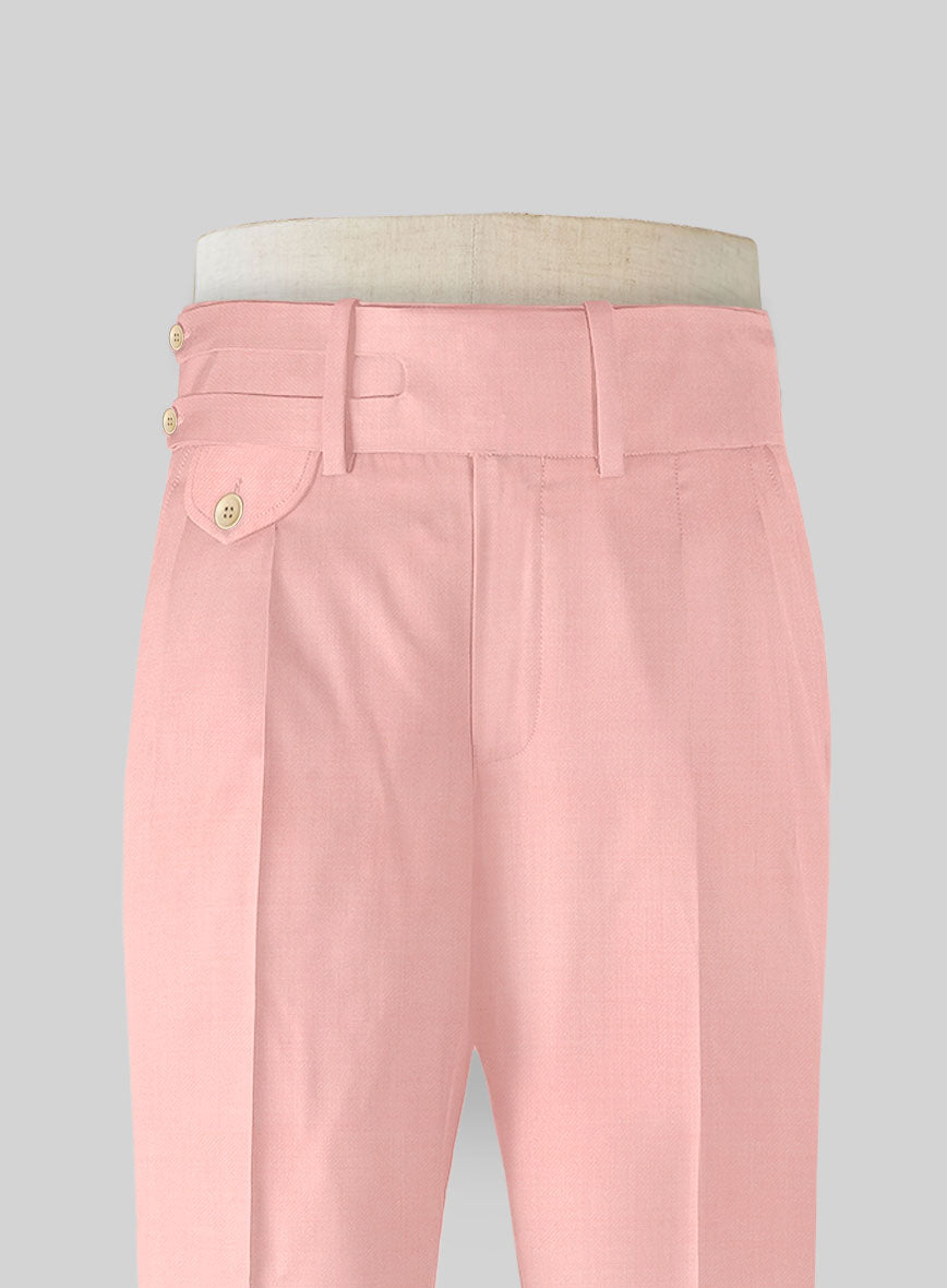 Napolean Runway Pink Double Gurkha Wool Trousers - StudioSuits