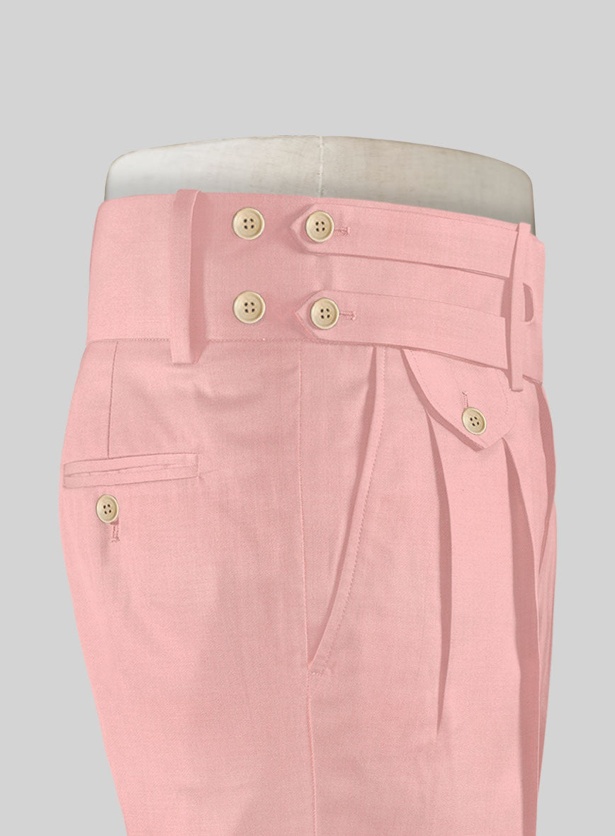 Napolean Runway Pink Double Gurkha Wool Trousers - StudioSuits