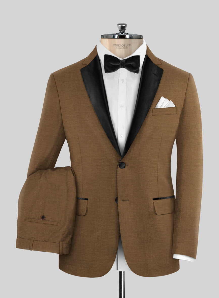 Napolean Rust Wool Tuxedo Suit - StudioSuits