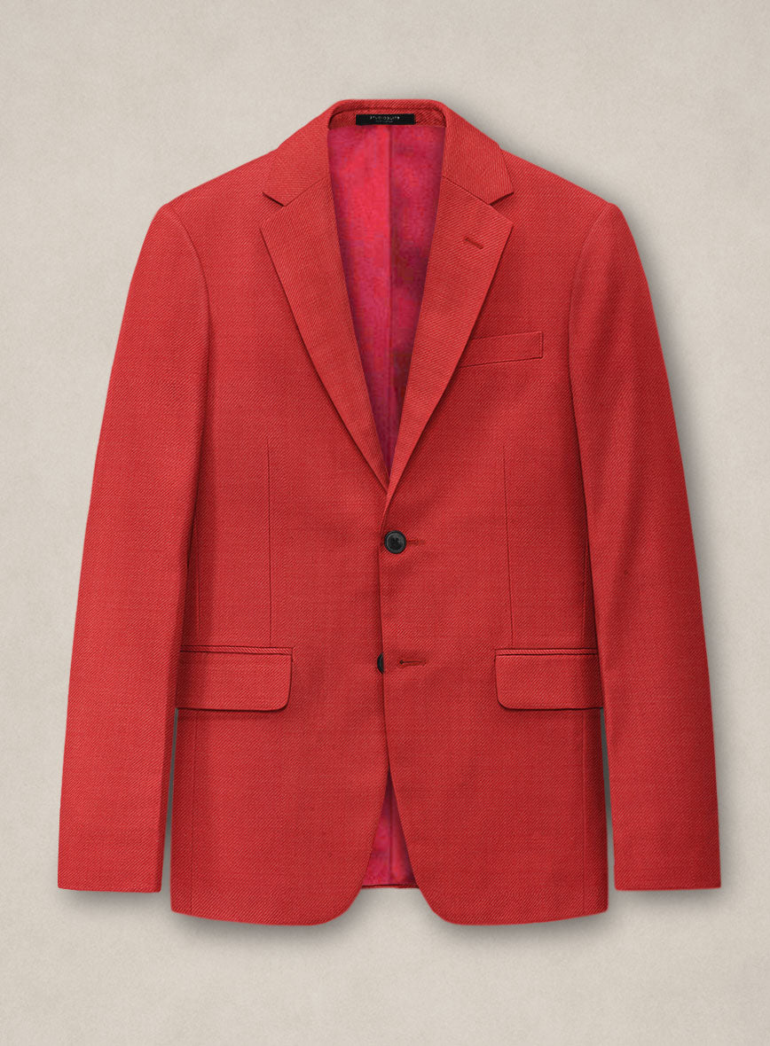 Napolean Sangue Red Wool Jacket - StudioSuits