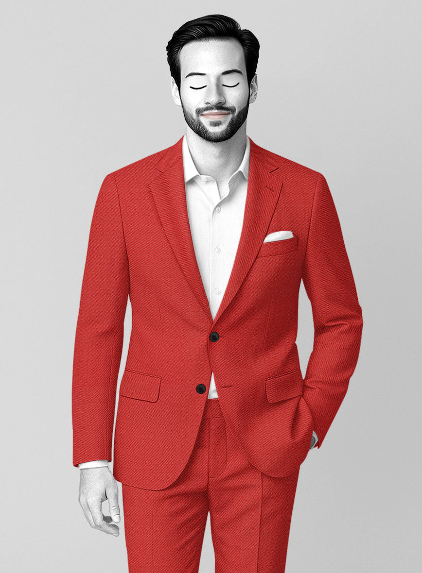 Napolean Sangue Red Wool Jacket - StudioSuits