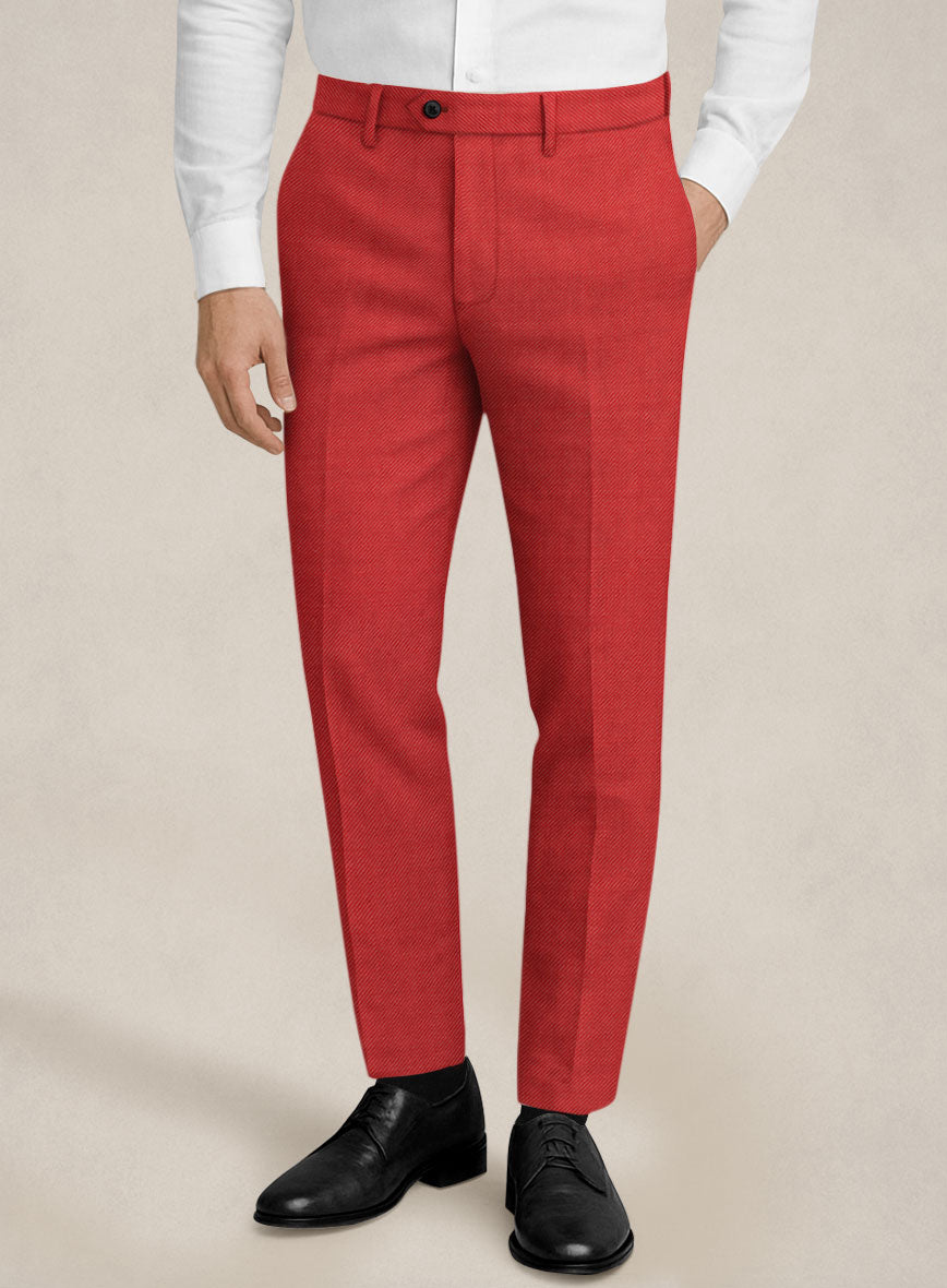 Napolean Sangue Red Wool Pants - StudioSuits