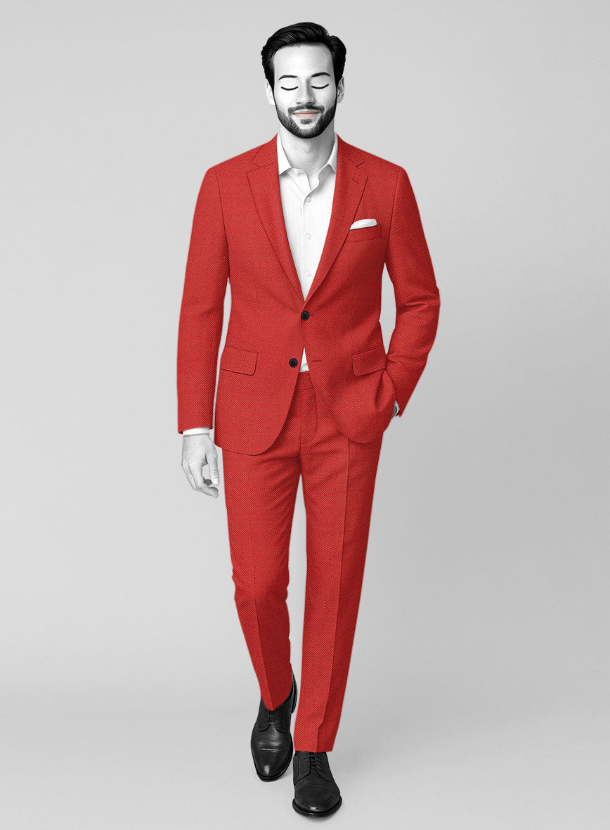 Napolean Sangue Red Wool Suit - StudioSuits