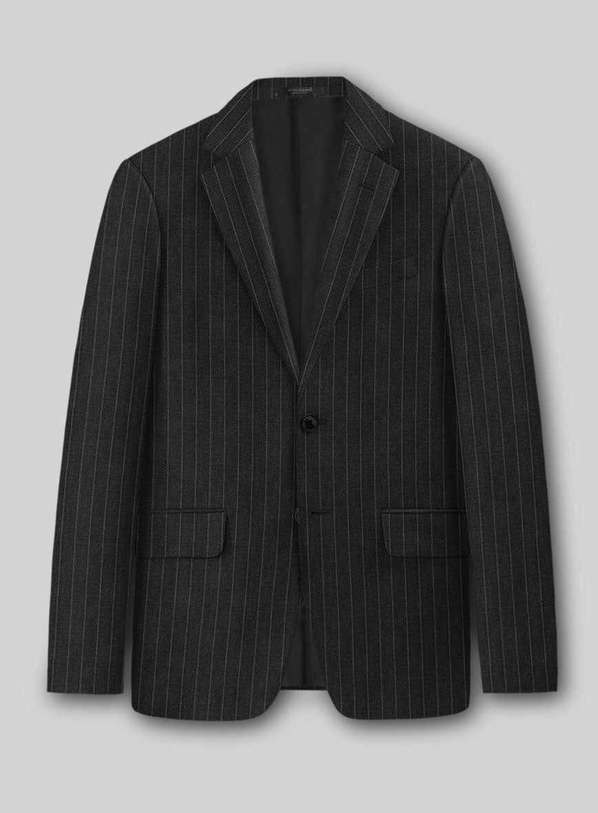 Napolean Santi Stripe Charcoal Wool Jacket - StudioSuits